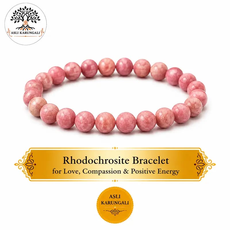 Natural Rhodochrosite Bracelet – Pink Stone Bead Bracelet